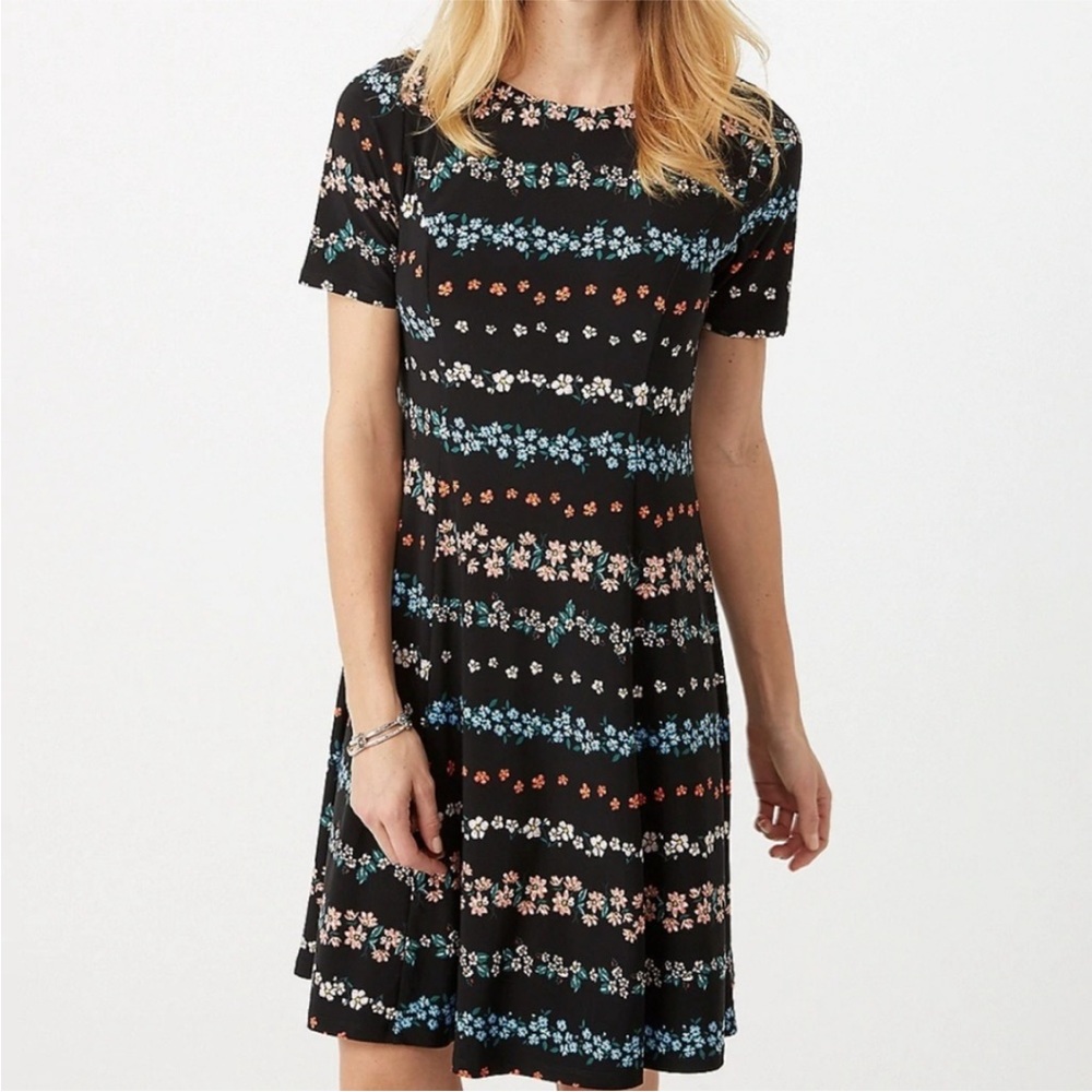 Roz & Ali Floral Short Sleeve Dress - Size XS